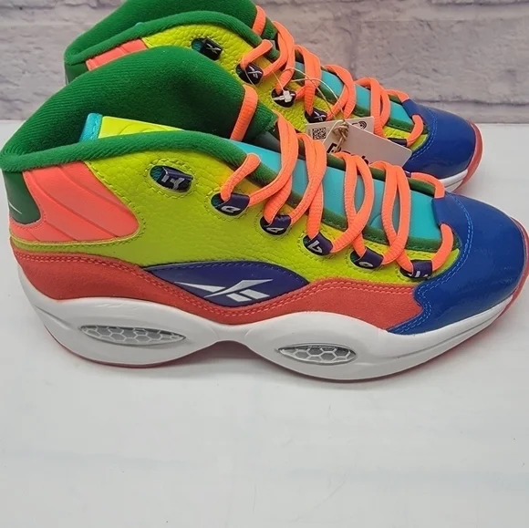 Reebok Classics Junior Question Mid Color Explosion Allen Iverson HP3005 Size 7 - Picture 4 of 8